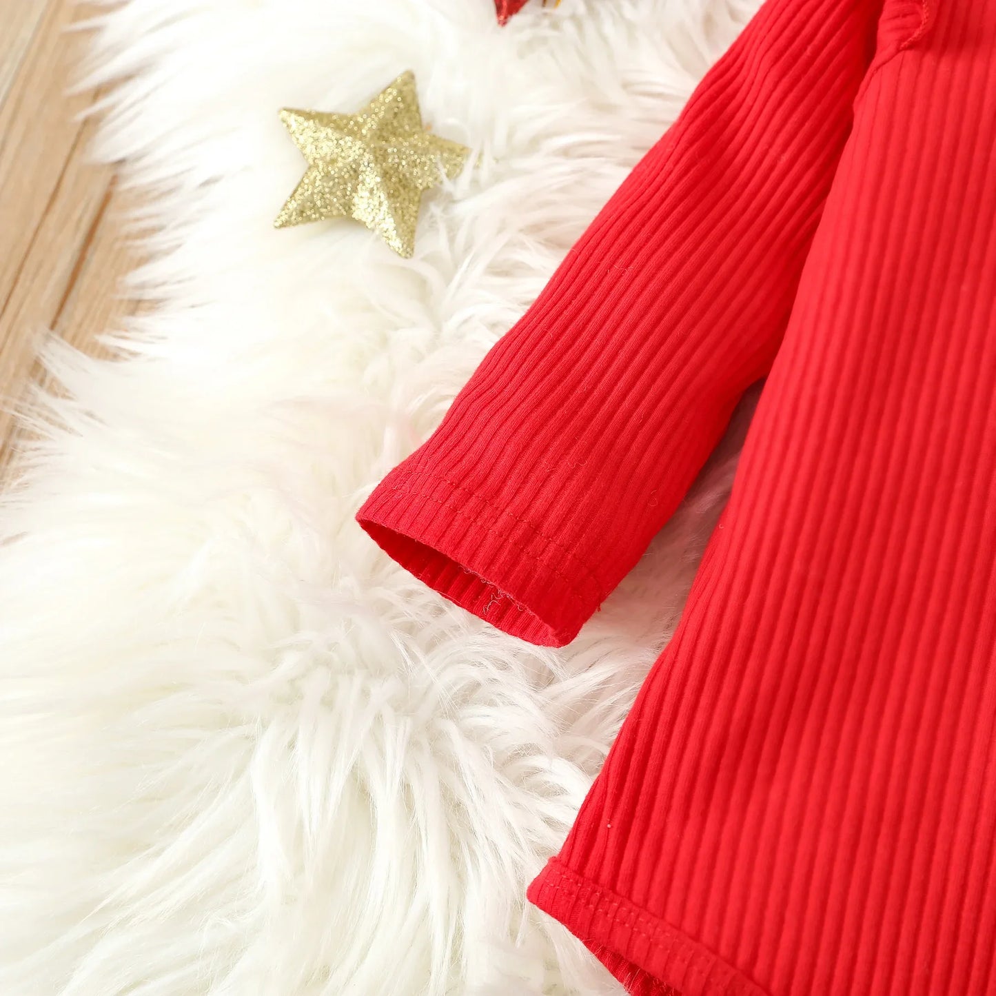 Prowow Baby Girls Christmas Outfits Set Red Bodysuit+Plaid Deer Suspender Dress Set 3pcs My First New Year Costume For Baby 2026