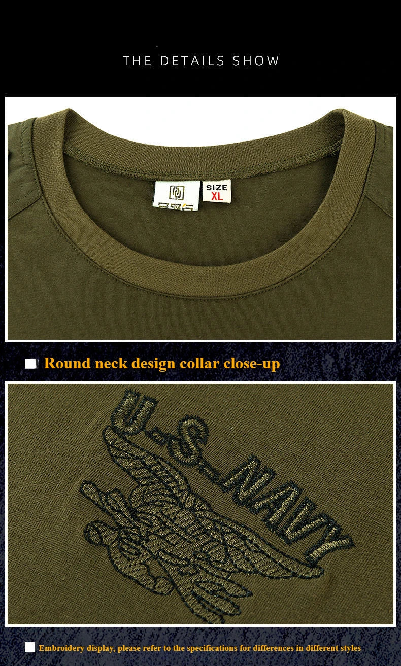 Tactical Camouflage Special Forces T-shirt Men Spring Breathable Wear Resistant Round Neck Top Pure Cotton Training Workwear
