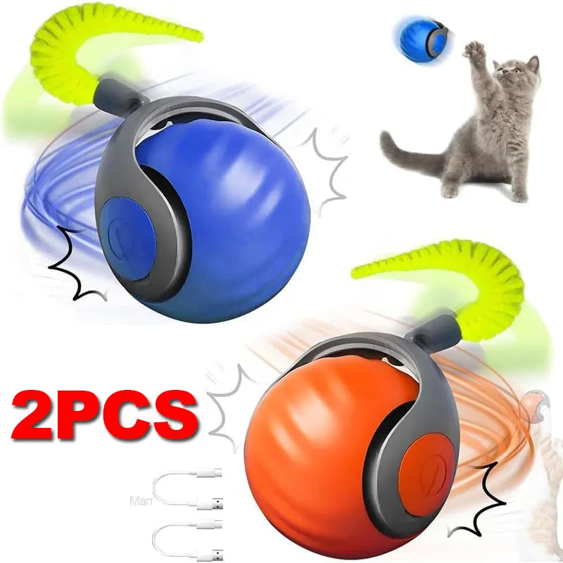 Speedy Tail 2.0 Smart Interactive Cat Toy Automatic Moving Balls for Cats And Dogs Touch Motion Rolling Toy Ball for Pet Gift.
