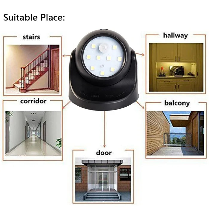 Induction Wall Night Light Multi-purpose Wall Night Light Energy-saving LED Wall Lamp 360-degree Rotation Porch Emergency Lamp