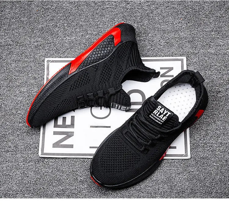 Men Casual Running Shoes Breathable Outdoor Sport Shoes Men Lightweight Facial Elastic Soft Bottom Casual Shoe Training Footwear