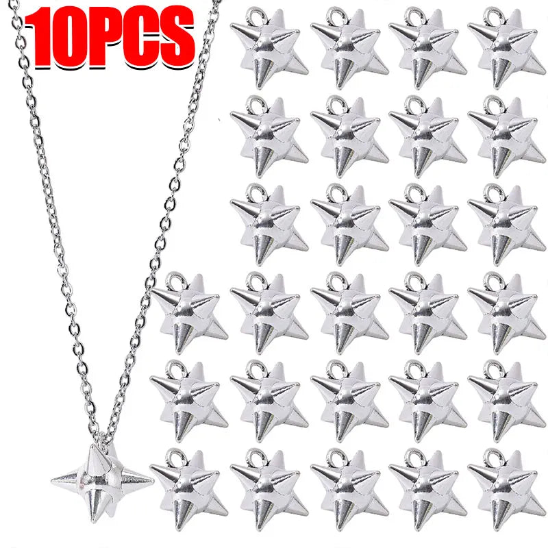 Punk Rock Aesthetic Spike Morning Star Rivet Dangle Charms Jewelry Making Gothic Spiky Ball Pendant Charms DIY Jewelry Findings