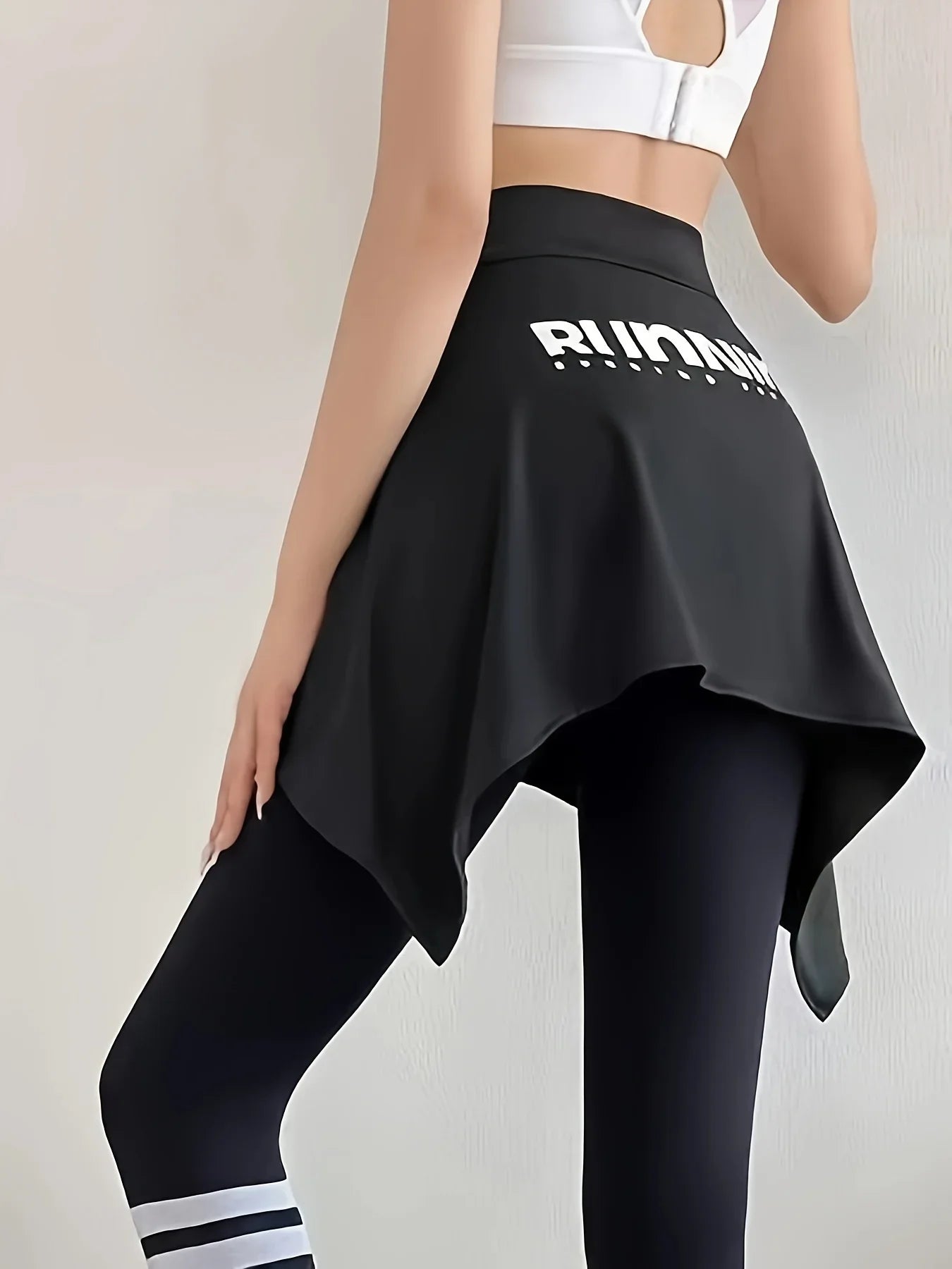 Women's Sports Fashion Lace-Up Tennis Skirt Butt-Covering Fitness Yoga Running Skirt Anti-See-Through