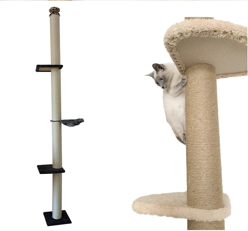 DIY Cat Tree Accessories Cat Scratching Post Scratch Support Ceiling Cat Climbing Tower Platform Cat House Hammock Pet Furniture