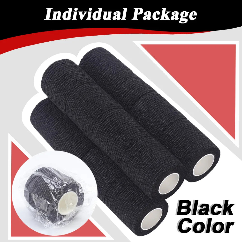 96/48/24/12/6/2pcs BlackTattoo Grip Tape Wrap Elastic Bandage Wrap 5cm/2.5cm for Tattoo Grip Tube Tattoo Pen Machine Supply