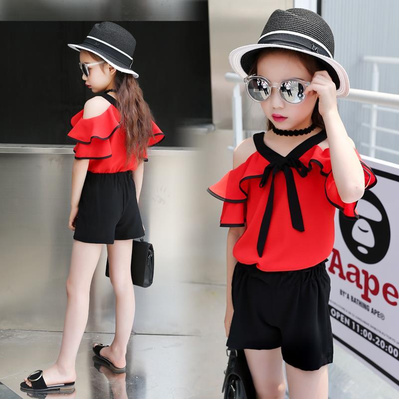 Outfit for Girls 10 To 12 Years Summer 2024 Girls Clothing Sets Kids T-shirt+Shorts Suits Short Sleeve Children Fashion Kids Set