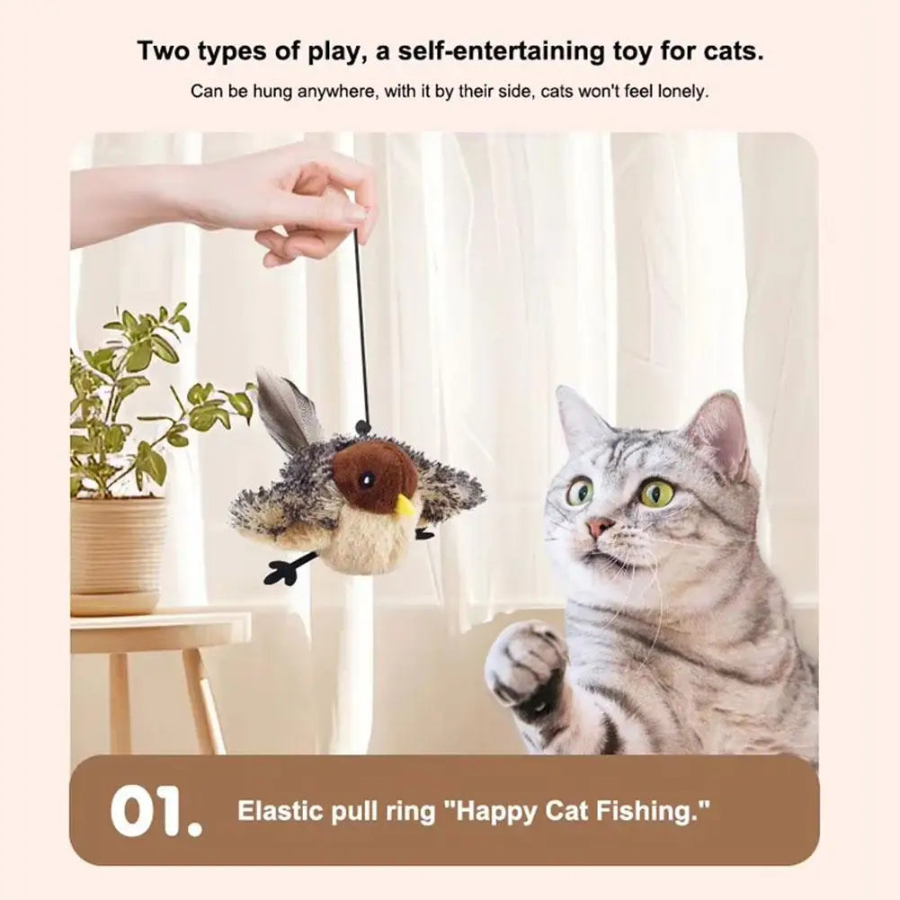 Flappy Bird Interactive Cat Toy Remote Control USB Rechargeable Pet Cat Plush Toy Flapping Bird Toy Stimulate Hunting Instincts