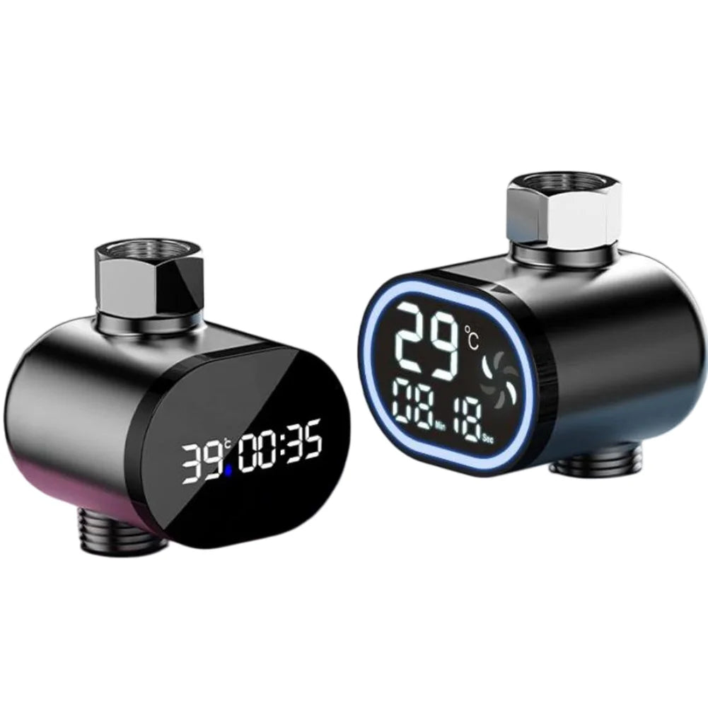 Shower Water Thermometer with LED Digital Display for Baby Bathing Water-Powered Temperature Monitor for Tub and Faucet Use