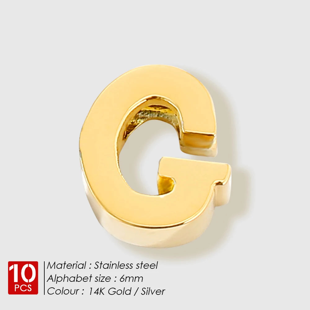 EManco 10PCS Minimalist Style Stainless Steel 26-Letter Pendant for Custom Name Jewelry Commute Social Casual Fashion Accessory