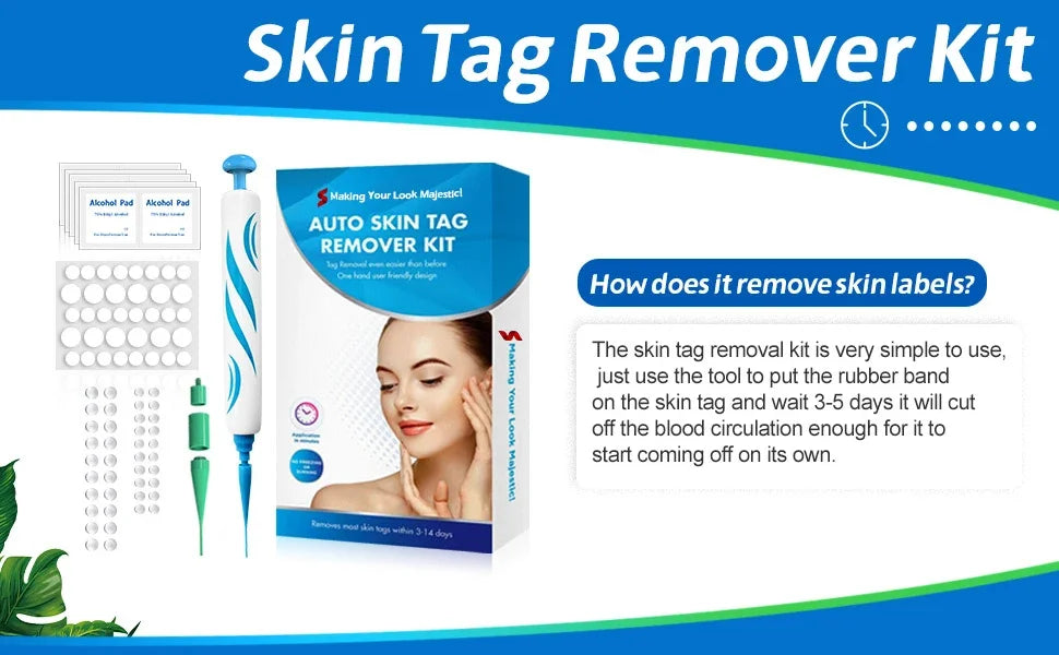 2 IN 1 Auto Micro Skin Tag Remover Device Standard And Micro Skin Tag Removal Kit Adult Mole Wart Remover Face Care Beauty Tools