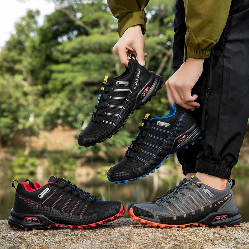 Men Shoes Men Casual Sports Shoes Outdoor Leather Hiking Travel Shoes Four Seasons Lightweight Breathable Mesh Walking Shoes