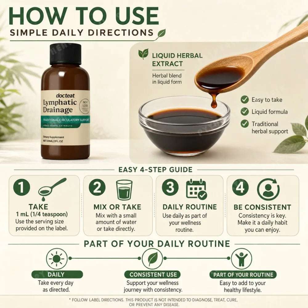 Lymphatic Drainage Drops Herbal Liquid Extract Cleavers Red Clover Stillingia Prickly Ash Botanical Supplement 59ml 2 fl oz