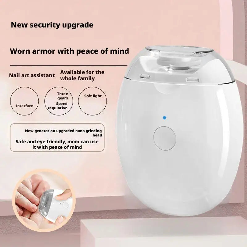 2 IN 1 Electric Nail Clipper Cutter with LED Light Automatic Nail Grinder Trimmer for Baby Adult Mini Manicure Tools Nail Care