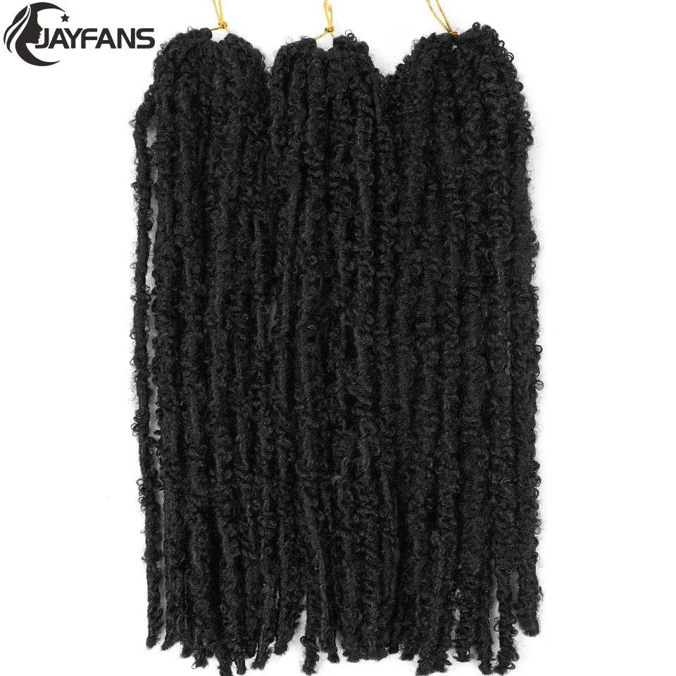 18 24 Inch Butterfly Locs Crochet Hair Extensions Synthetic Distressed Butterfly Soft Locs Crochet Braids Hair for Black Women