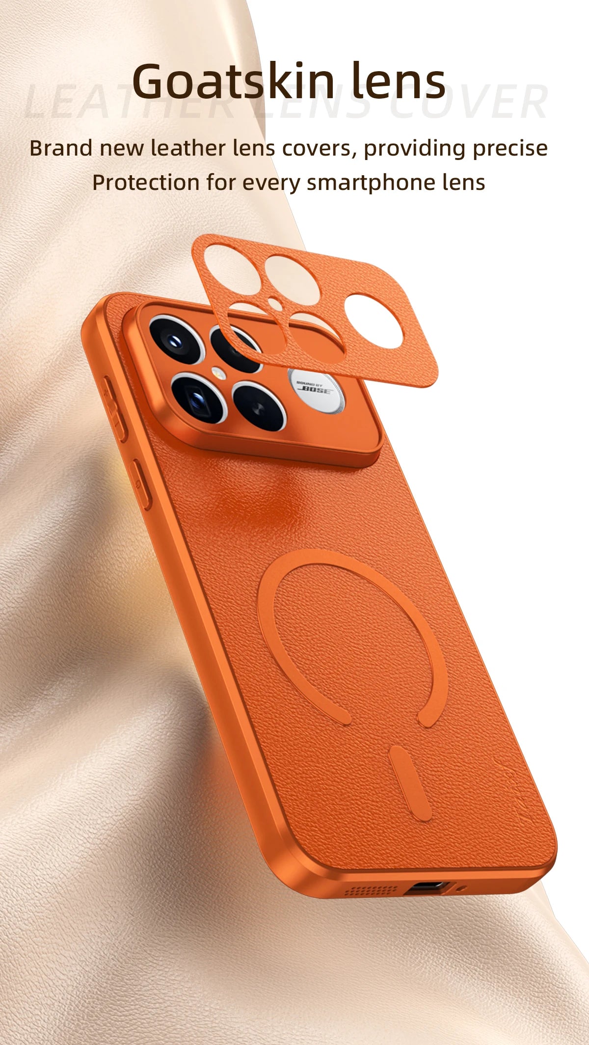 For POCO F8 Ultra Goat Leather TPU Frame Shockproof Case For Redmi K90 Pro Max Built-in Magnetic Strip Lens Protection Shell