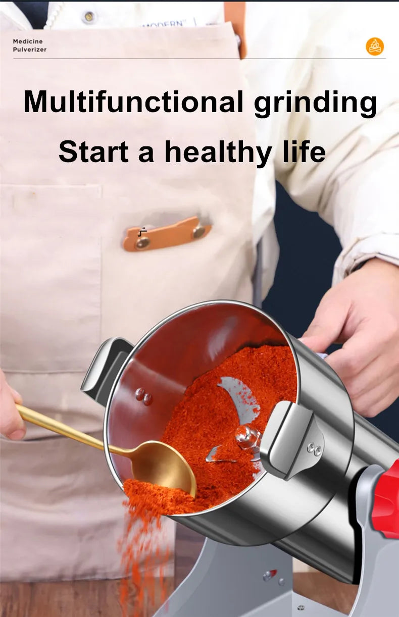 220V 1000g/2000g Grains Spices Herbal Cereals Coffee Dry Food Grinder Mill Grinding Machine Gristmill Home Flour Powder Crusher