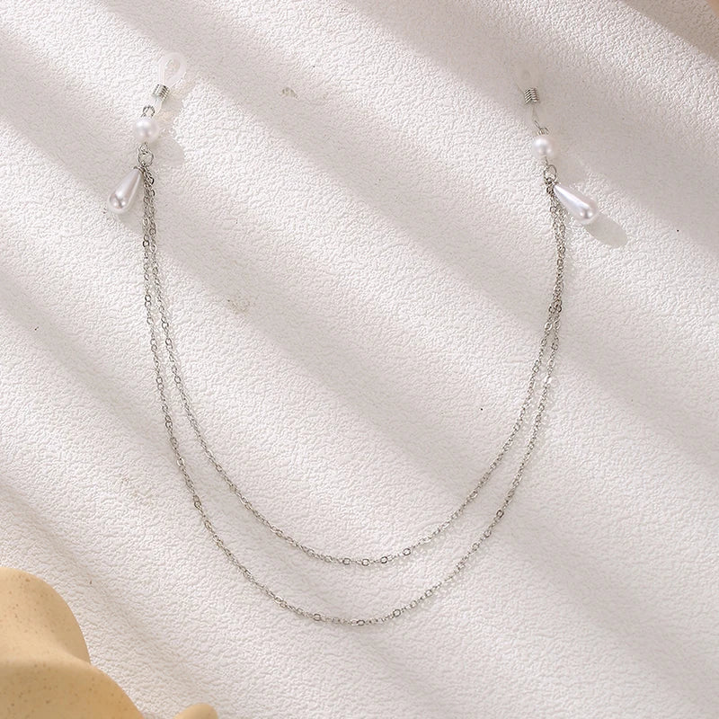 Sexy Metal Pearl Tassel Chest Chain For Woman Trendy Silver Color Double Layer Nipple Chain Body Chain Charm Jewelry Accessories