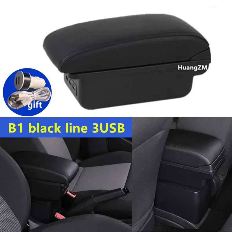 For Fiat Panda II 2 Armrest Box Arm Elbow Rest Center Console Storage box USB Port Interior Dedicated Retrofit Car Accessories