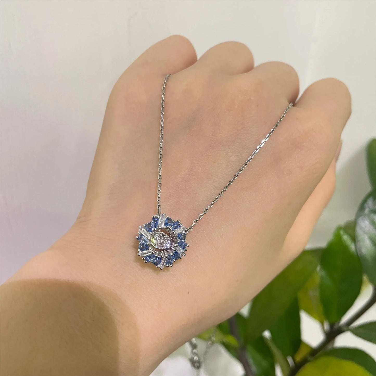 Snowflake Flowers Original New Sales Trend High Quality Jewelry Flower Sets Necklace Earring Ring Bracelet Pink Anniversary Gift