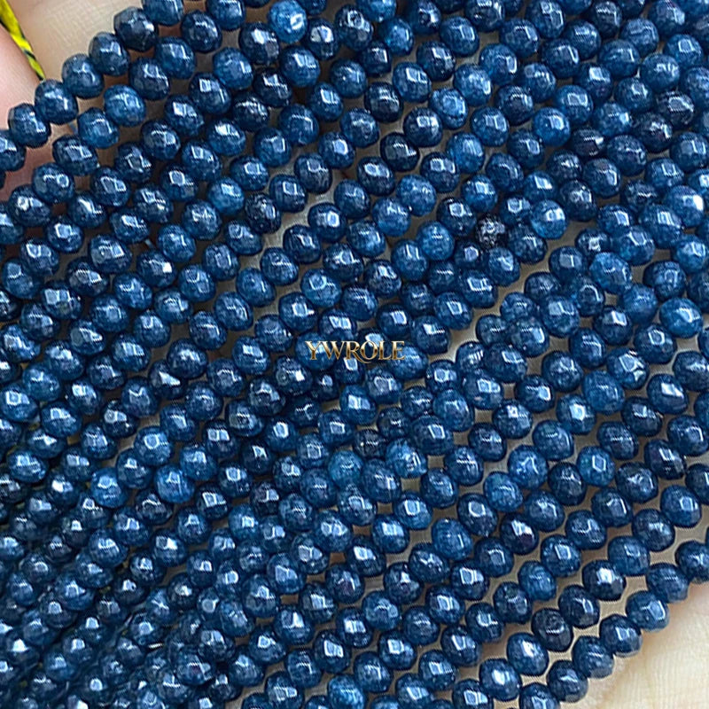 3x4mm Rondelle Faceted Natural Stone Chalcedony Tourmaline Color Loose Spacer Beads for Jewelry Making Diy Bracelet Accessories