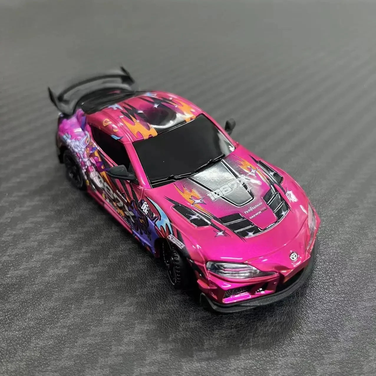 JXC1:43 Supra 1087X RC Drift Car Diecast Metal Body Static Model Grade Gyro 4WD Full Proportional Mini RC Vehicle for Collectors