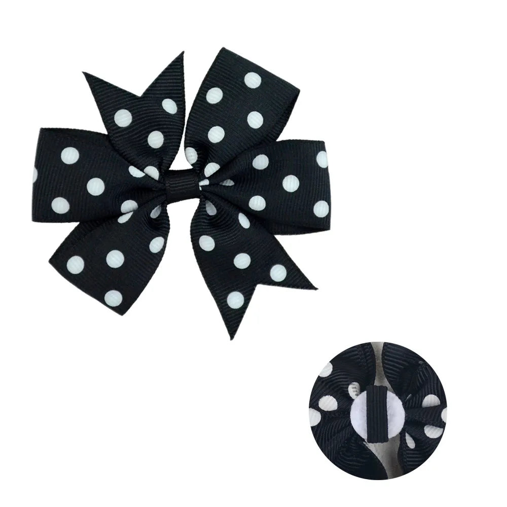 50/100pcs Dot Pet Accessories Dog Collar Bow Tie Slideable Dog Bow Ties Solid DIY Dog Collar Accessories Small Dogs Cat Bowties