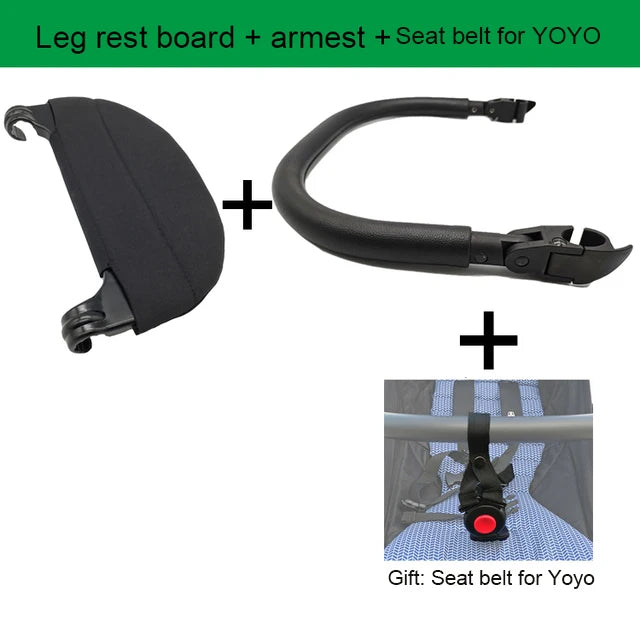 MomTan® Baby Stroller Accessories Leg Rest Boad Armrest Compatible with Babyzen YOYO2 YOYO 3 Stroller Footboard PU Bumper Bar