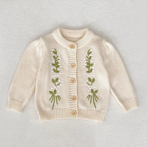 2025 New Autumn 0-3Yrs Newborn Baby Girls Sweater Coat Infant Baby Girls Knitting Cardigan Sweater Long Sleeve Cardigan Coat