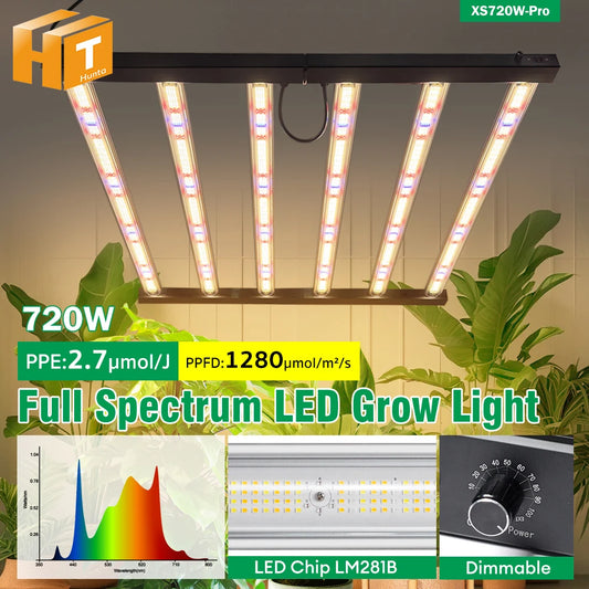 Full Spectrum LED Grow Light 360W 720W AC100-277V 660nm 730nm 395nm LM281B High PPFD Growth Lamp For Greenhouse Plants