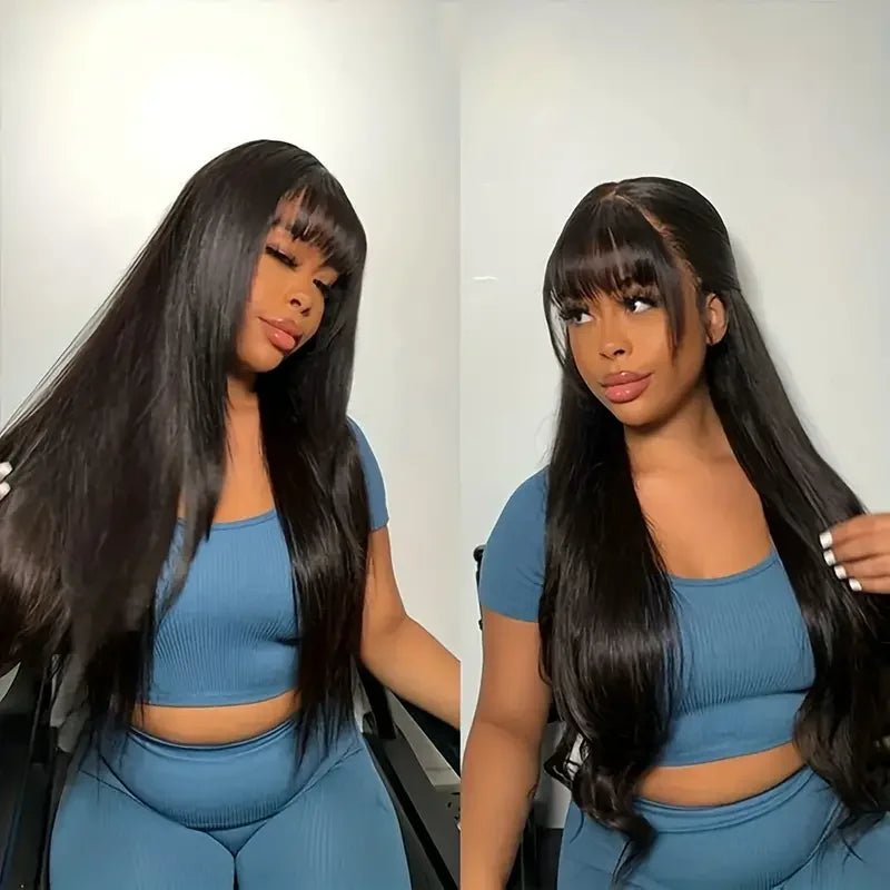 Kinky Straight V Part Wig Human Hair For Women with Drawstring 250% Density Upgrade Glueless U Part Wig No Leave Out No Sew In