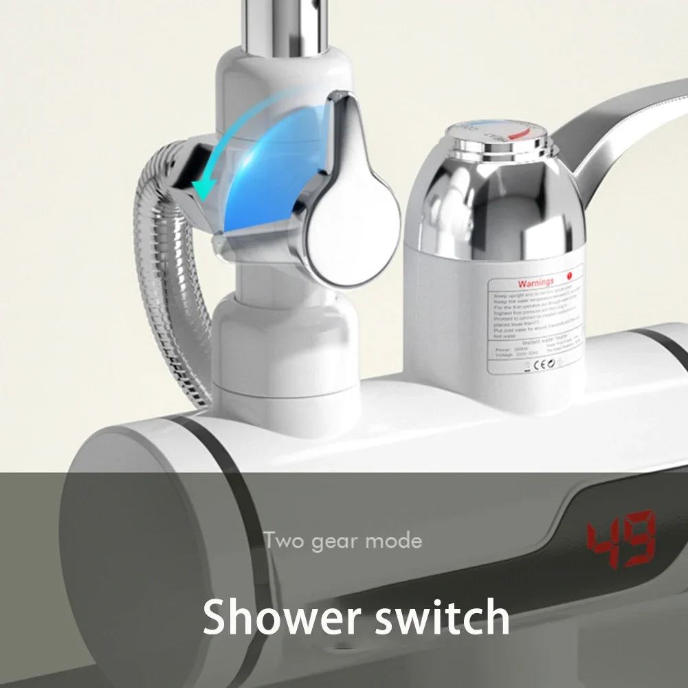 3000W Instant Electric Water Heater Shower Digital Display 220V Kitchen Bathroom Tankless Hot Water Faucet Heater