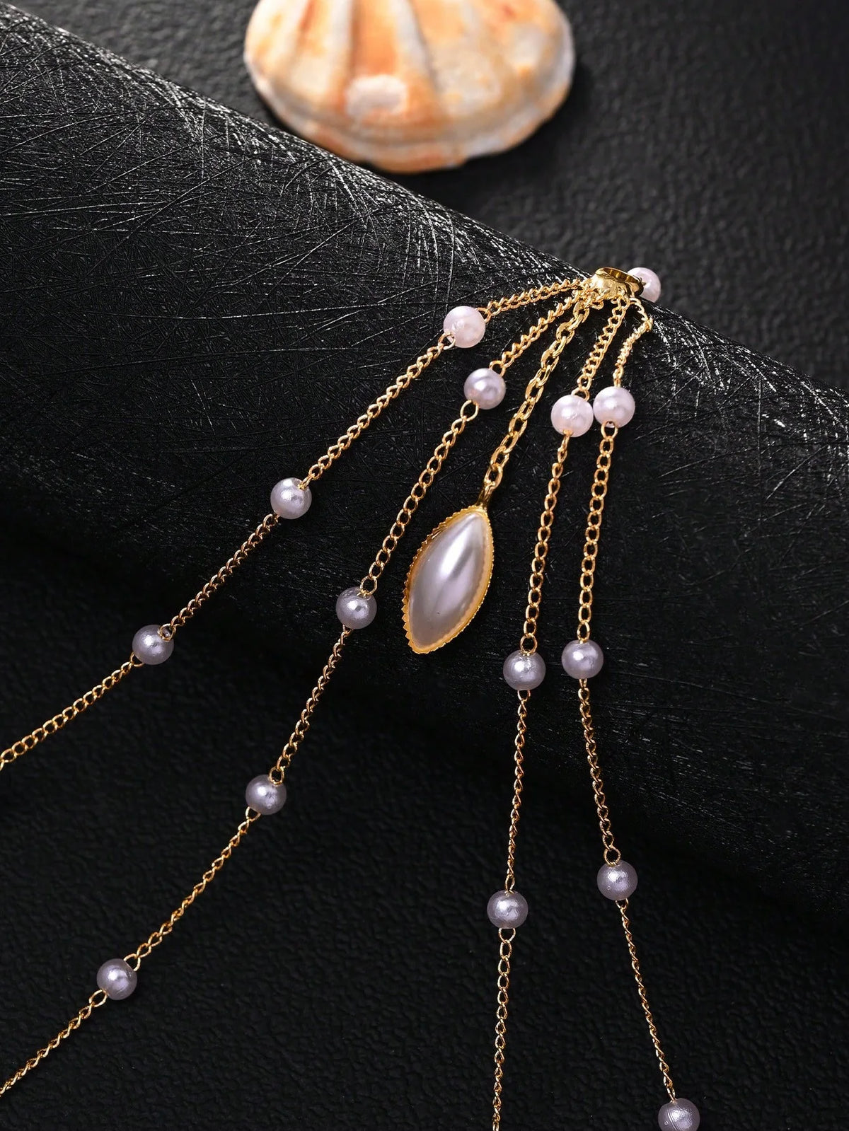 A sexy fashion bikini underwear decoration body chain imitation pearl thin chain waist chain female nightclub party jewelry