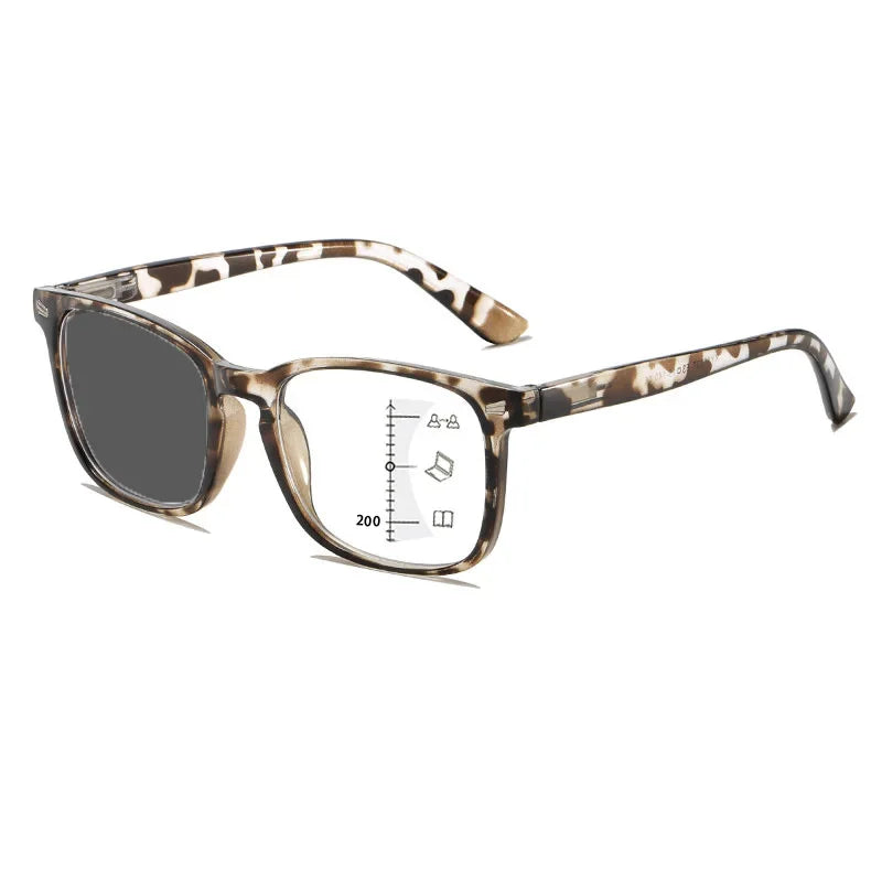 2024 Photochromic Anti Blue Reading Glasses Intelligent Far and Near Dual Light Multifocal Presbyopic Glasses Optical Eyeglass