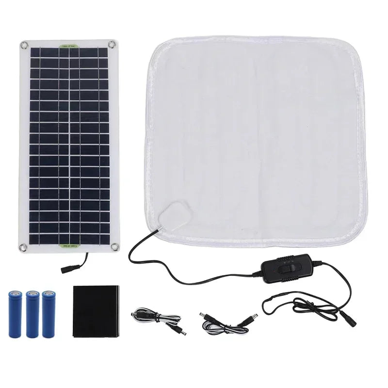 Solar Power Electric Heating Blanket for Winter Pets Warm Pad Protable Cat Dog Bed Warmer Heating Pad 12V 50W Solar Power Panel