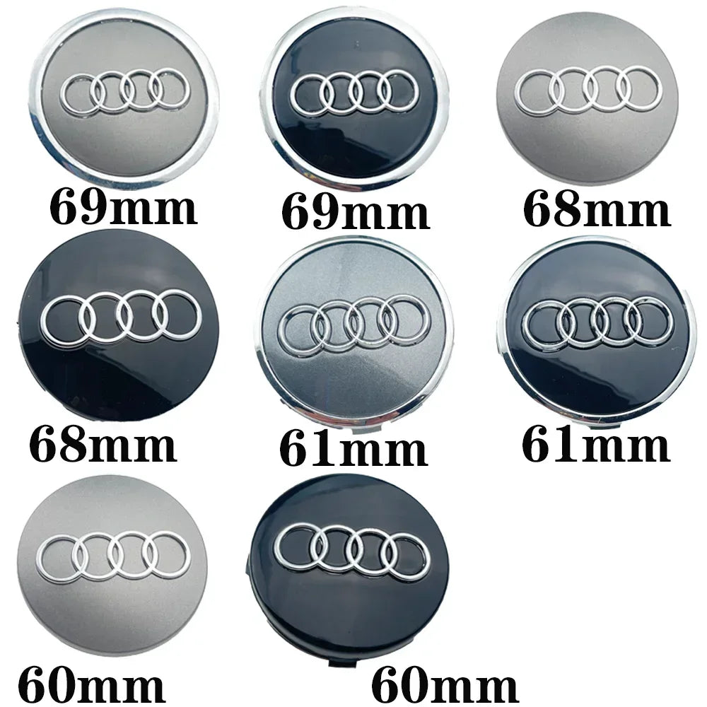 4pcs 60mm 61mm 68 69mm Car Styling Wheel Center Cap Hub Covers Badge 4B0601170 For Audi A3 A4 A5 A6 A7 A8 S4 S6 Car Accessories