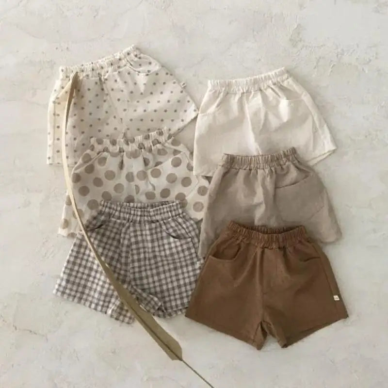 2025 Summer New Baby Cotton Breathable Shorts Thin Infant Boy Casual Shorts Cute Toddler Girl Solid Shorts Kids Clothes