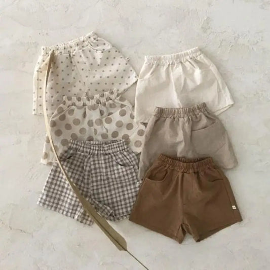 2025 Summer New Baby Cotton Breathable Shorts Thin Infant Boy Casual Shorts Cute Toddler Girl Solid Shorts Kids Clothes