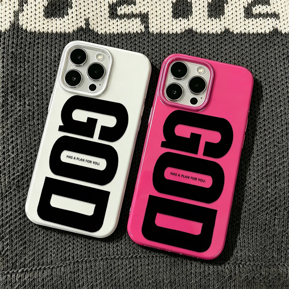 Phone Case For Iphone 16 15 14 Plus 13 12 11 Pro Max 17 Air Black And White "God" Character Design For Iphone 16 15 14 Soft Case
