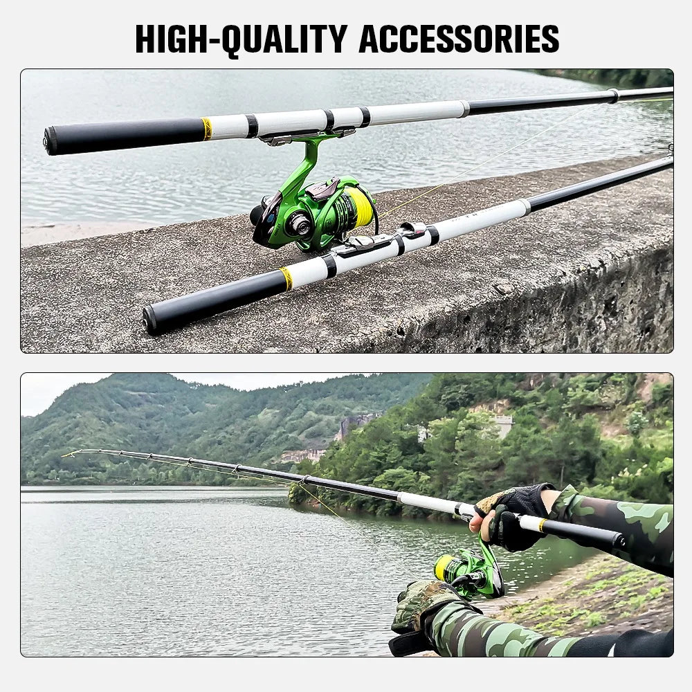 JOSBY Telescopic Rock Fishing Spinning Rod 3.0M/2.7M/2.4M/2.1M /1.8M/1.5M Portable Travel UltraLight Mini Pole Pesca