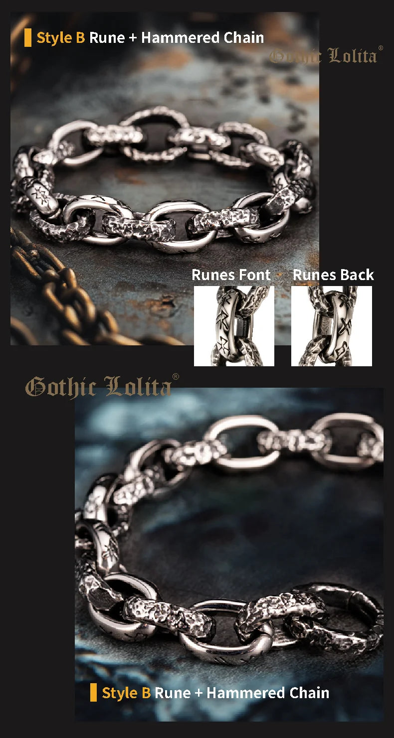 Scars of the North	Valhalla Chain bracelet for men Nordic Runes stainless steel  fashion Jewelry