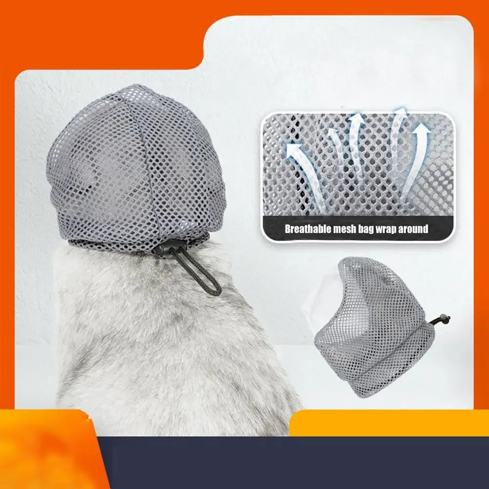 Cat Muzzle for Grooming Breathable Kitten Mesh Muzzles Adjustable Pet Grooming Muzzle Anti Scratch Cat Grooming Restraint Bags