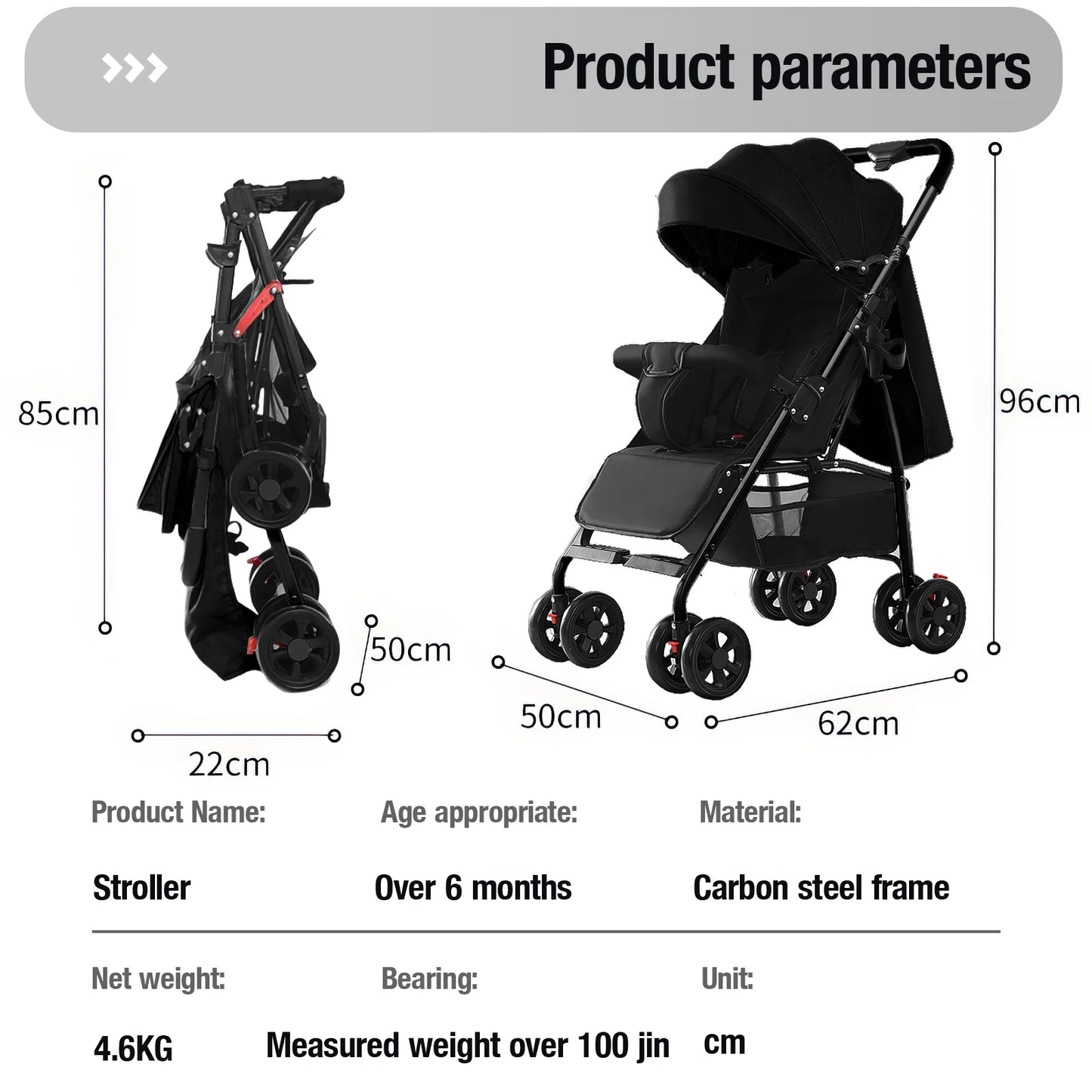 3 in 1 baby stroller free Newborn Infant baby pram travel stroller lightweight baby folding car reversible stroller