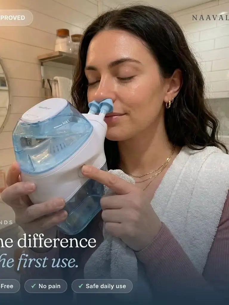 Nasal Irrigation System with Water Tank And Waste Collection for Sinus Rinse - Allergy Relief Nose Cleaner Machine