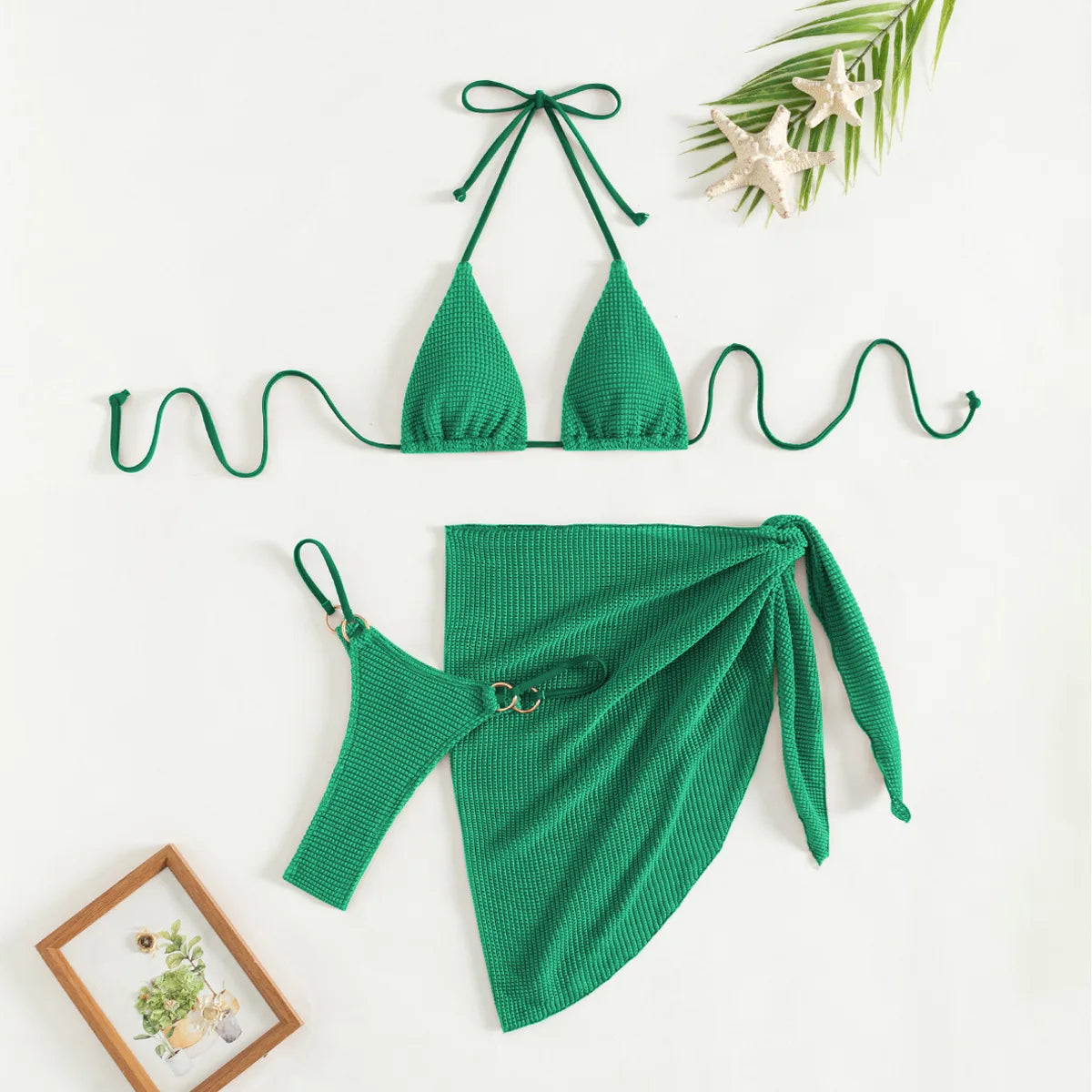 Sexy Brown Bikini Set 2026 Women Halter Push Up Bra Skirt 3 Piece Swimsuit Summer Bathing Suit Cover Up Thong Swimwear Biquini