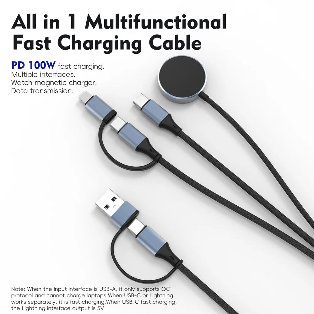 3 In1 Wireless Charging Cable for Mobile Phones with USB-C Wireless Charger for IPhone13 14 16