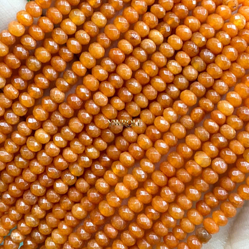 3x4mm Rondelle Faceted Natural Stone Chalcedony Tourmaline Color Loose Spacer Beads for Jewelry Making Diy Bracelet Accessories