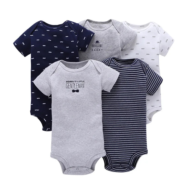 5 Pairs Newborn Baby Bodysuit Short Sleeve Infant Jumpsuit Short Sleeve Cotton Overalls Newborn Infant Jumpsuit  Kids Baby Roup