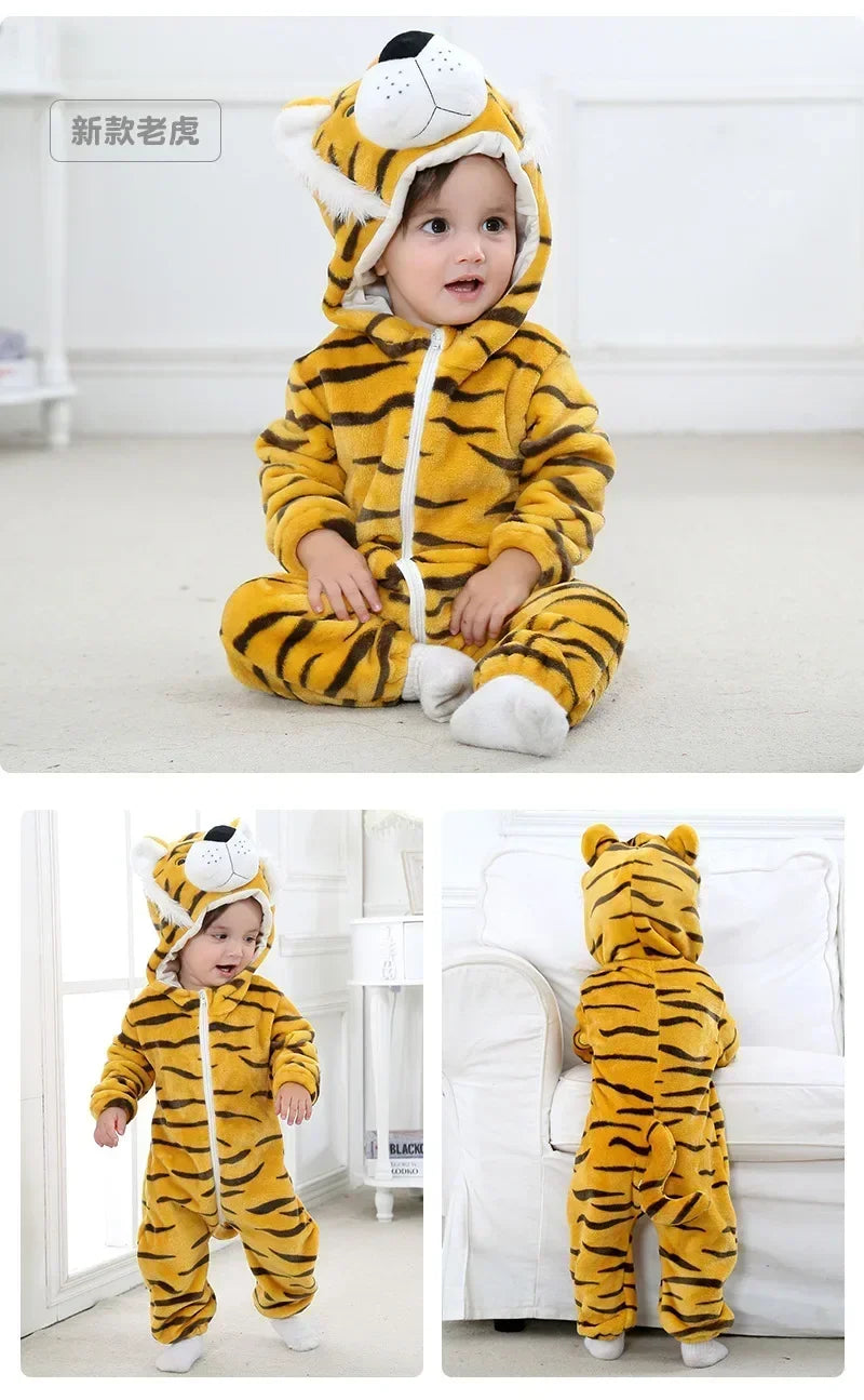Newborn Baby Deer Animal Cartoon Romper Clothes Girls Pajamas Long Sleeve Hooded Onesies Infant Boys Costumes For Christmas