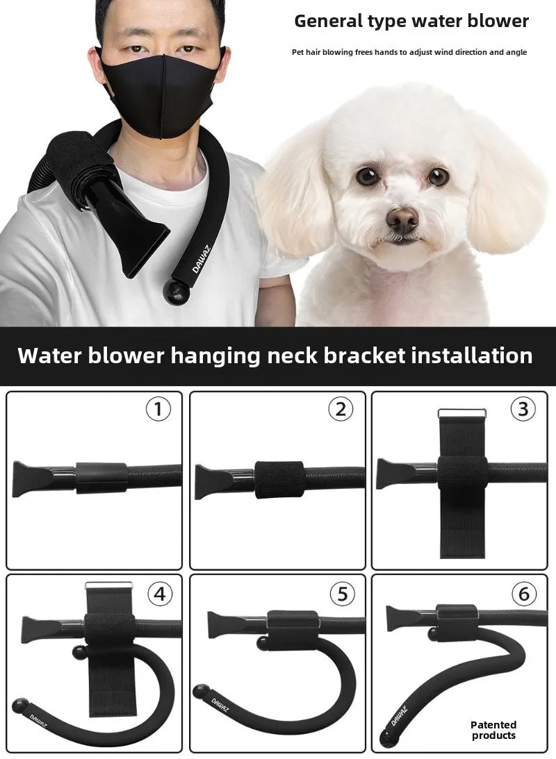 Pet Portable Neck Hair Dryer Holder Cat Grooming Supplies Adjustable Wind Direction Angle Pet Cleaning Products Accessories
