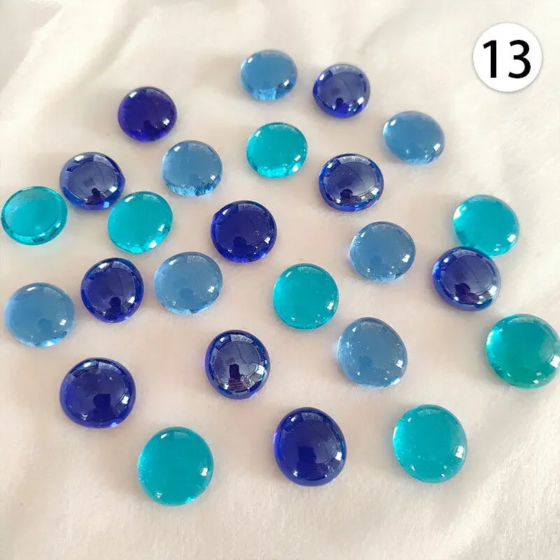 100% Natural Round Clear Quartz Crystal Bulk Tumbled Stone Mini Colourful Flat Stone Ornament Fish Tank Aquarium Decorations